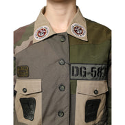 Dolce & Gabbana Military Green Cotton Button Down Jacket