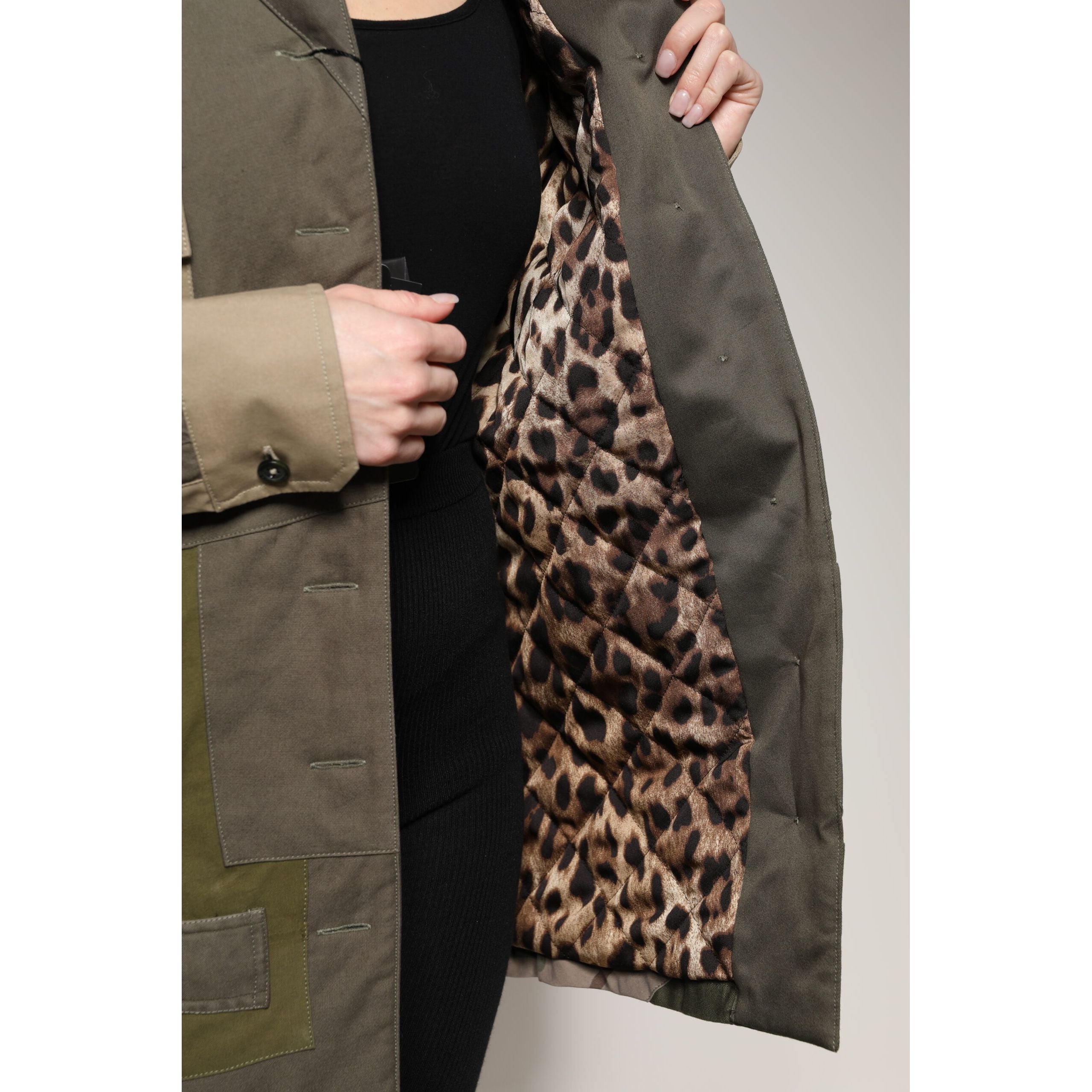 Dolce & Gabbana Military Green Cotton Button Down Jacket
