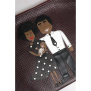 Dolce & Gabbana Brown Leather #DGFAMILY Embellished Clutch Pouch Bag