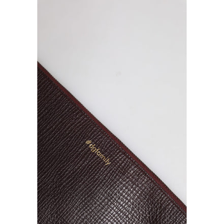 Dolce & Gabbana Brown Leather #DGFAMILY Embellished Clutch Pouch Bag