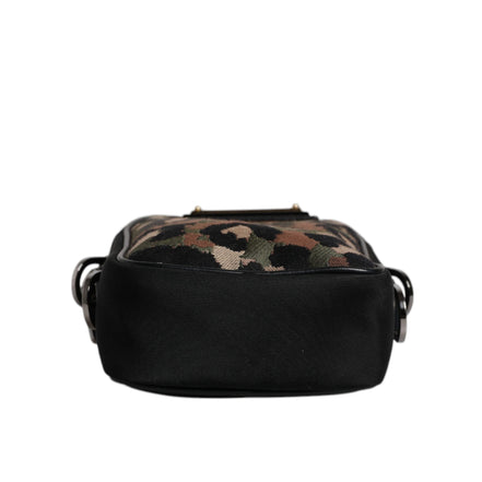 Dolce & Gabbana Multicolor Leopard Jacquard Logo Neck Strap Bag