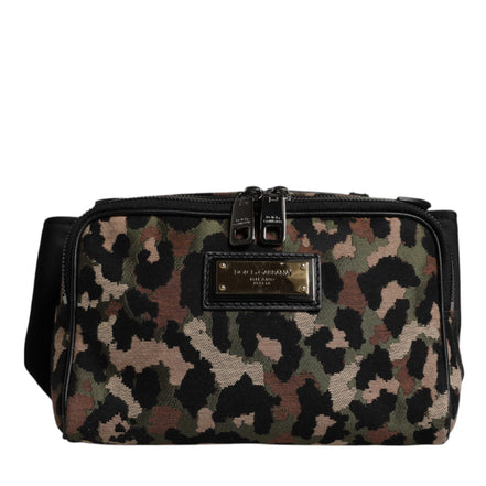 Geantă de curea Dolce & Gabbana Multicolor Leopard cu logo DG