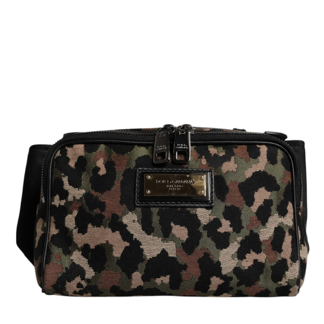 Geantă de curea Dolce & Gabbana Multicolor Leopard cu logo DG