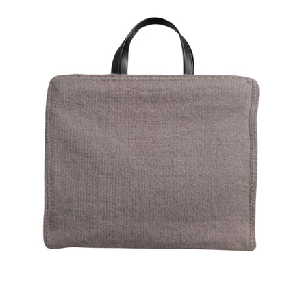 Dolce & Gabbana Grey Alpaca Wool Logo Tote Bag