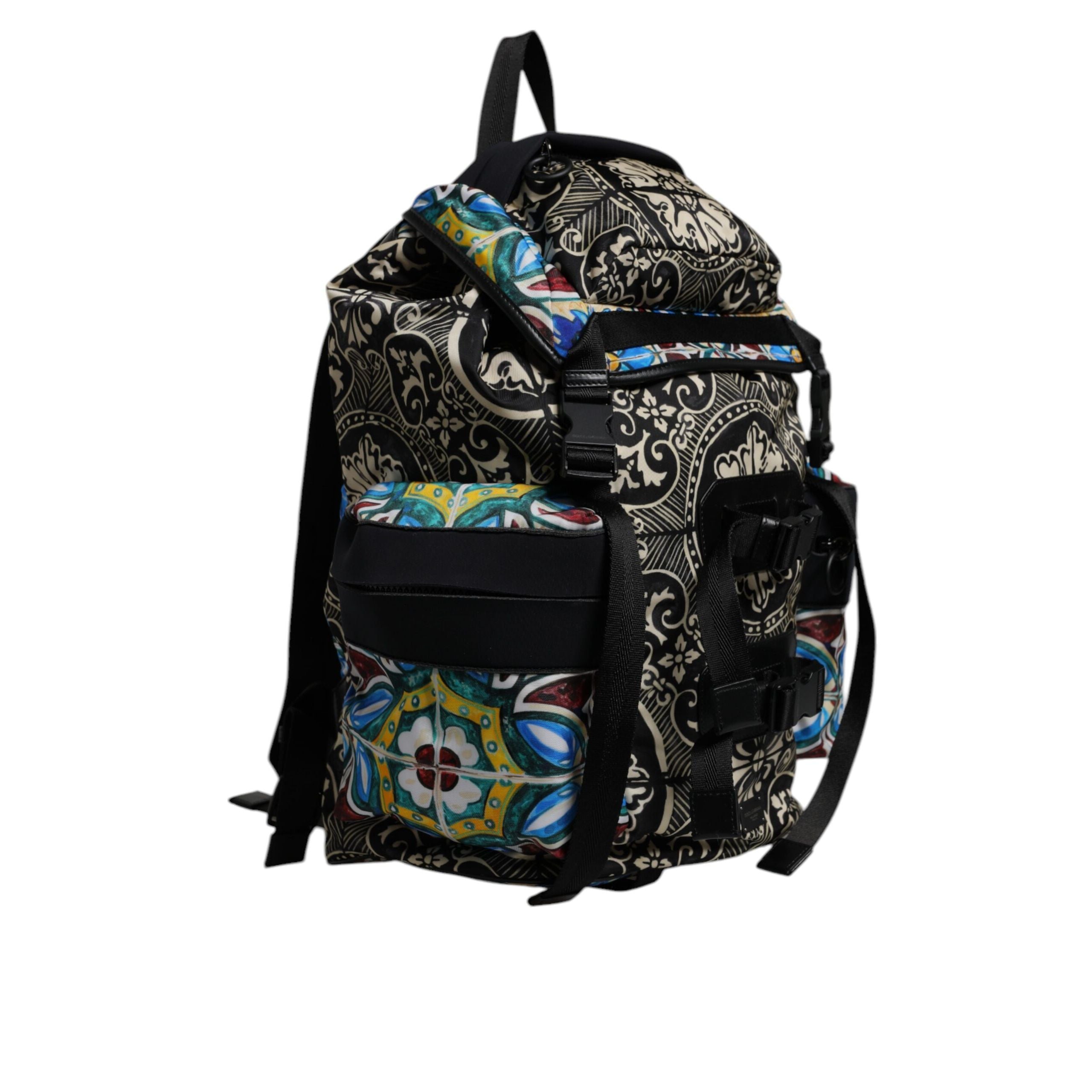 Dolce & Gabbana Multicolor Maiolica Print Backpack Bag