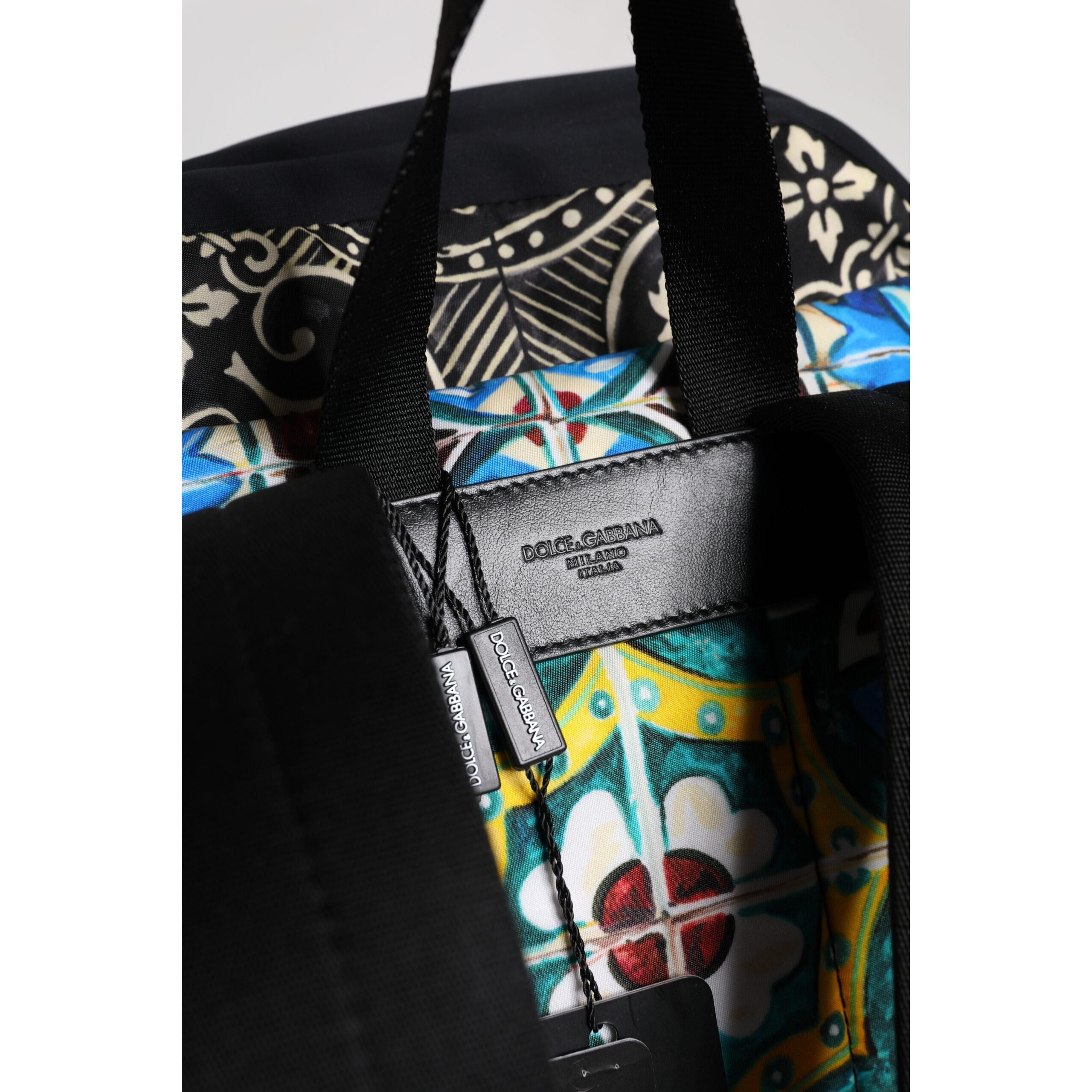 Dolce & Gabbana Multicolor Maiolica Print Backpack Bag