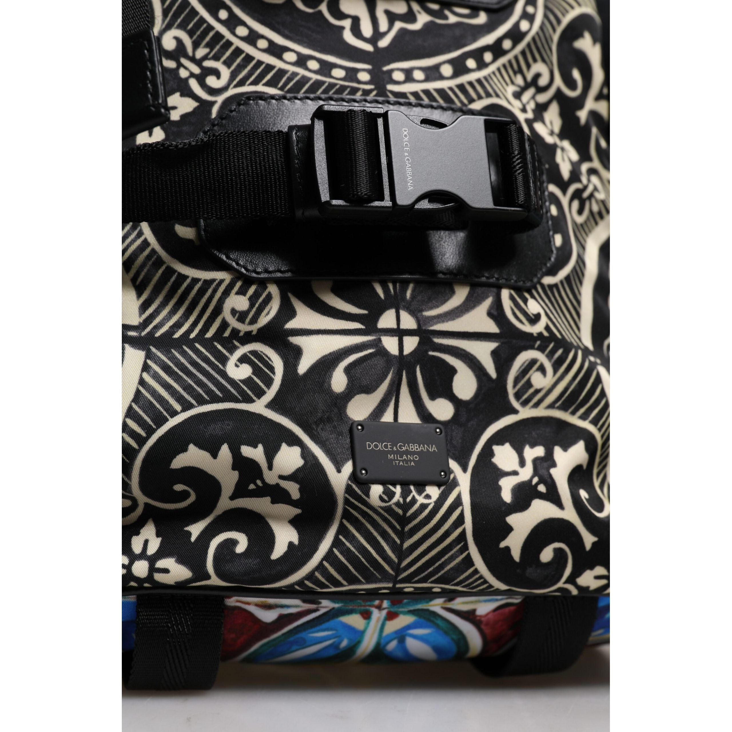 Dolce & Gabbana Multicolor Maiolica Print Backpack Bag