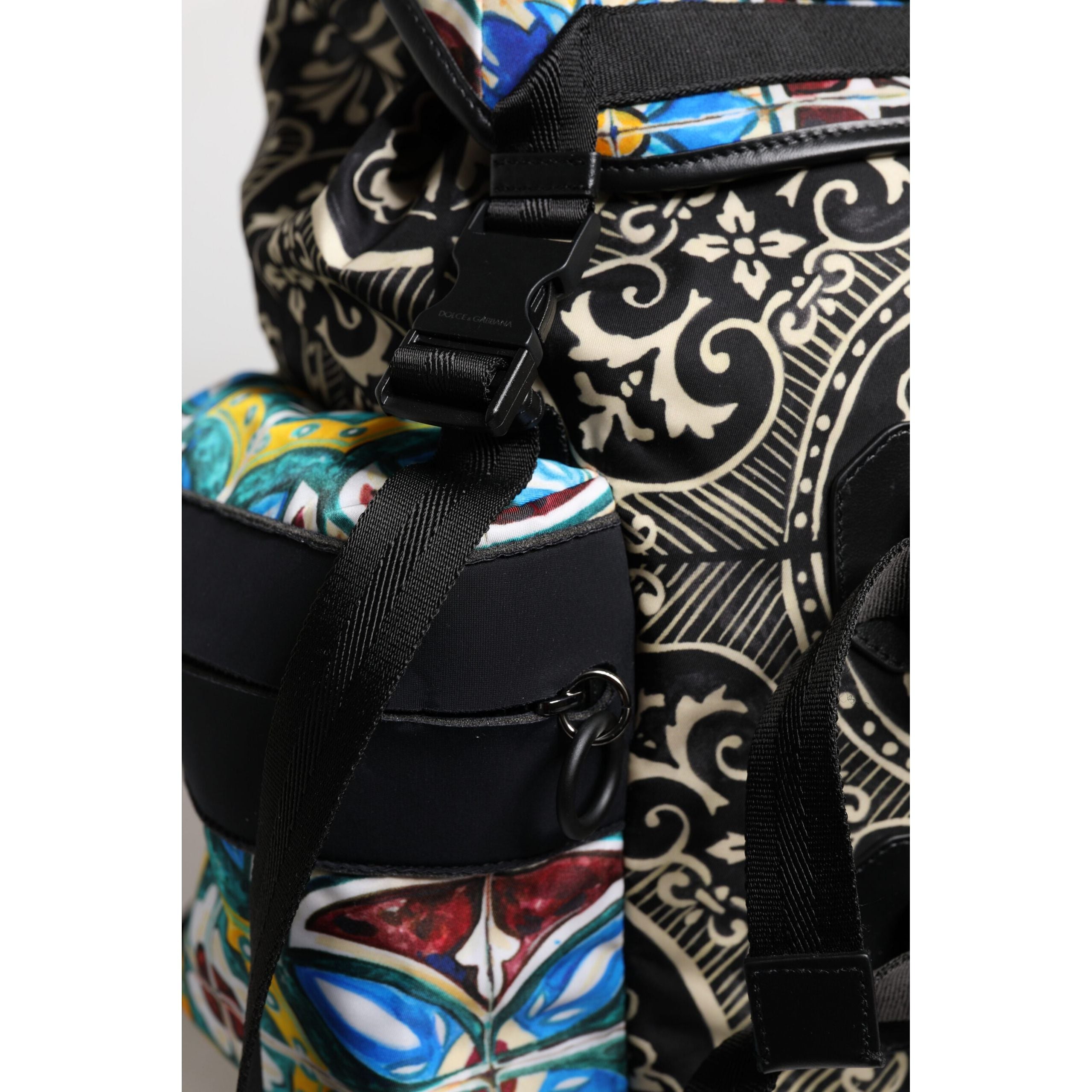 Dolce & Gabbana Multicolor Maiolica Print Backpack Bag