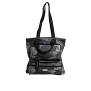 Geantă tote Dolce & Gabbana gri camuflaj din bumbac, cu multiple compartimente
