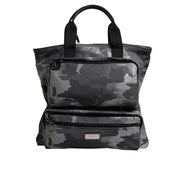 Geantă tote Dolce & Gabbana gri camuflaj din bumbac, cu multiple compartimente