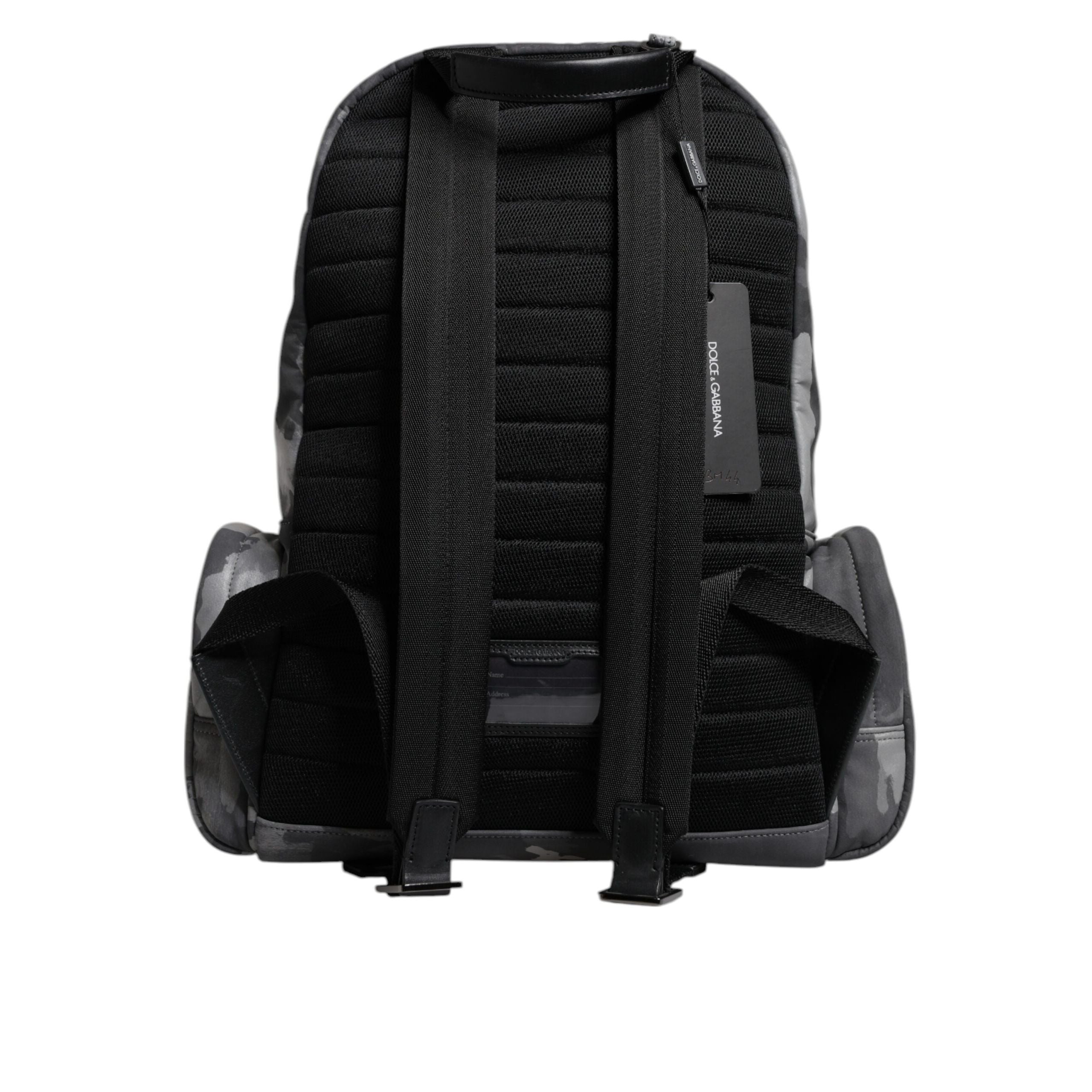 Dolce & Gabbana Grey Cotton Camouflage Logo Backpack