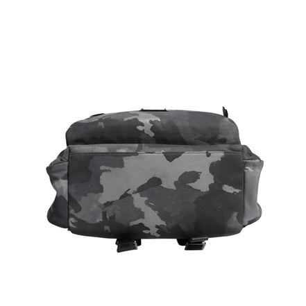 Dolce & Gabbana Grey Cotton Camouflage Logo Backpack