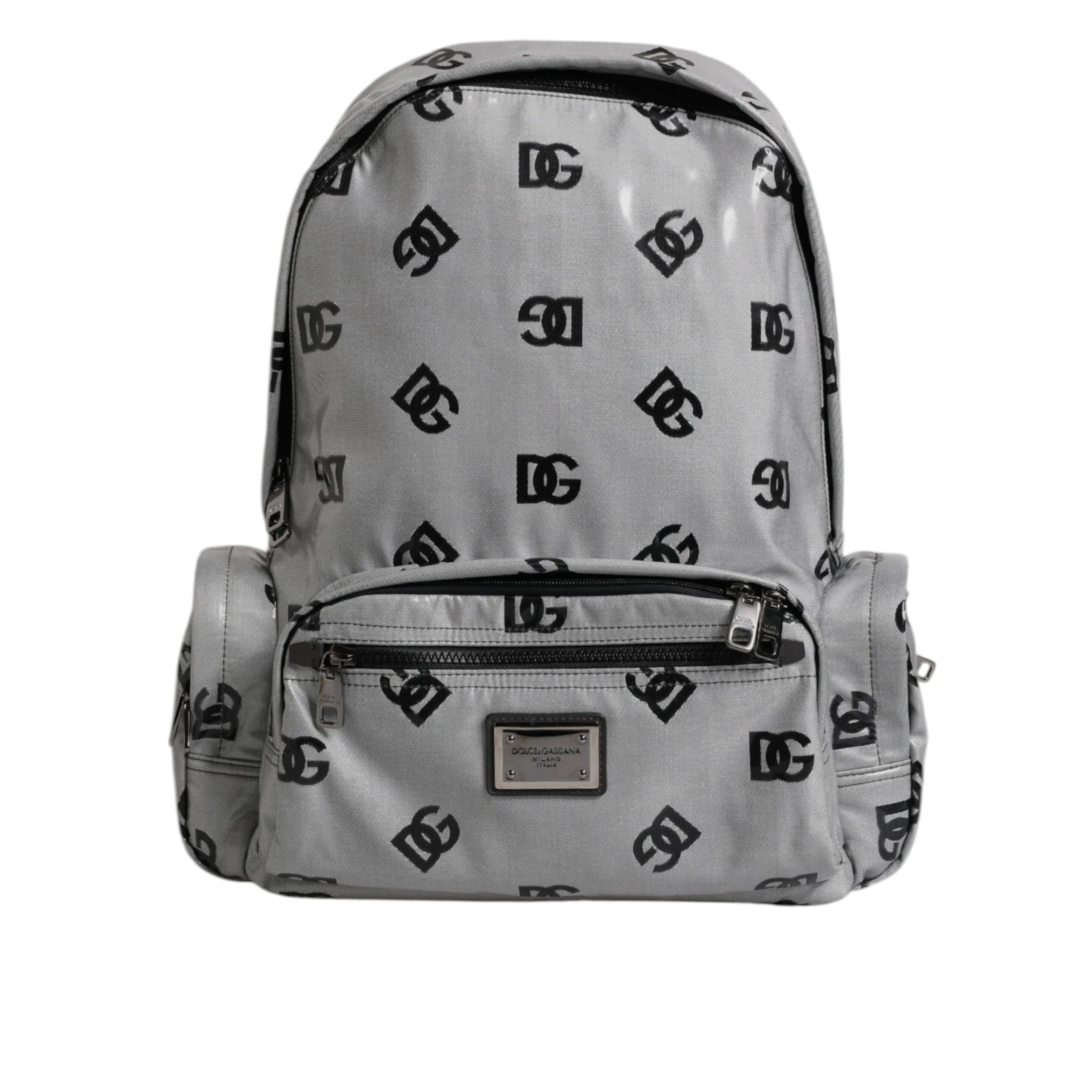 Dolce & Gabbana Grey Black DG Logo Backpack