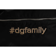 Rucsac Dolce & Gabbana negru, înfrumusețat cu #DGFAMILY, model VULCANO
