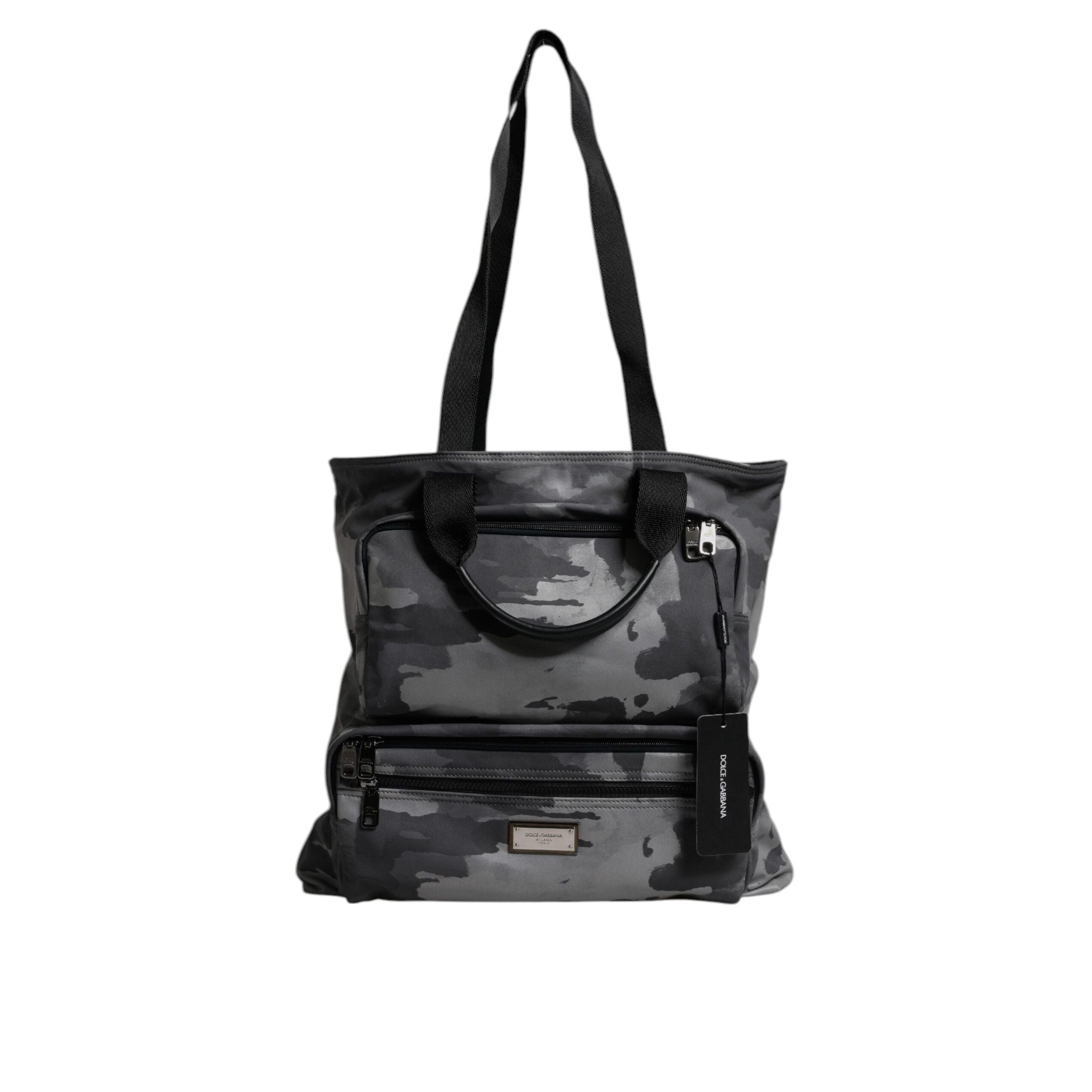 Dolce & Gabbana Black Camouflage Logo Shoulder Bag