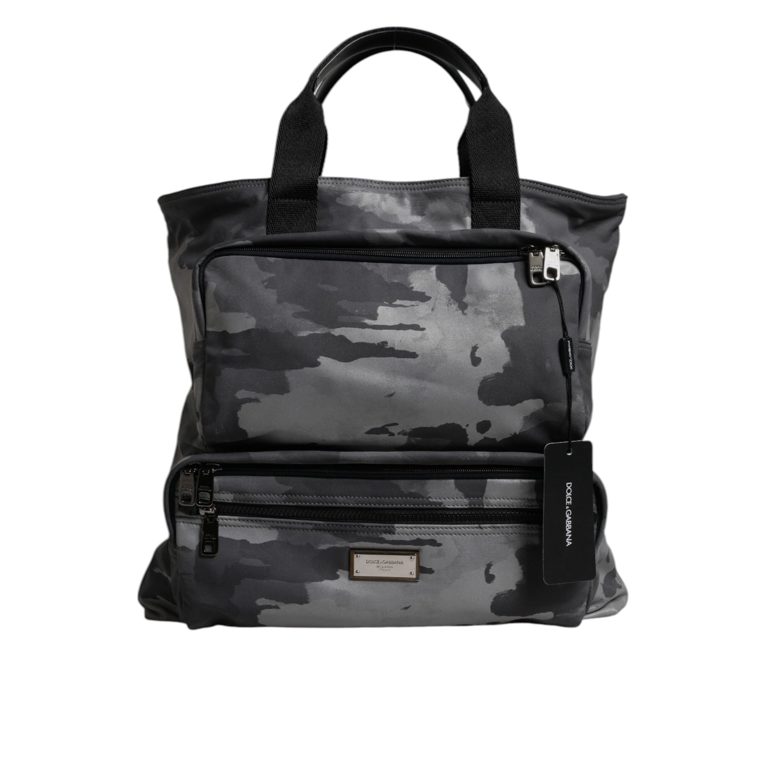 Dolce & Gabbana Black Camouflage Logo Shoulder Bag