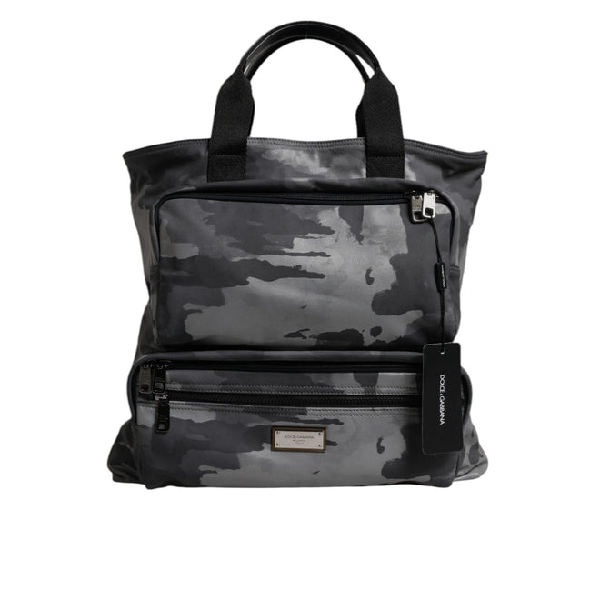 Dolce & Gabbana Black Camouflage Logo Shoulder Bag