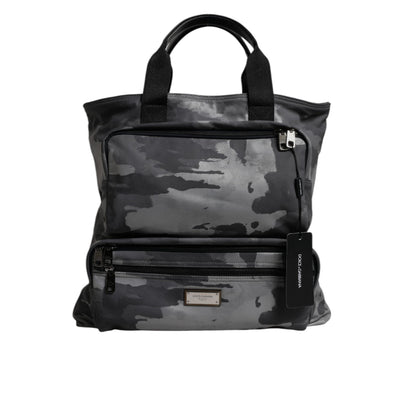 Dolce & Gabbana Black Camouflage Logo Shoulder Bag