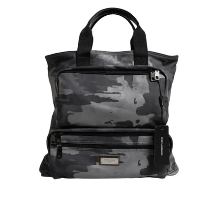 Dolce & Gabbana Black Camouflage Logo Shoulder Bag