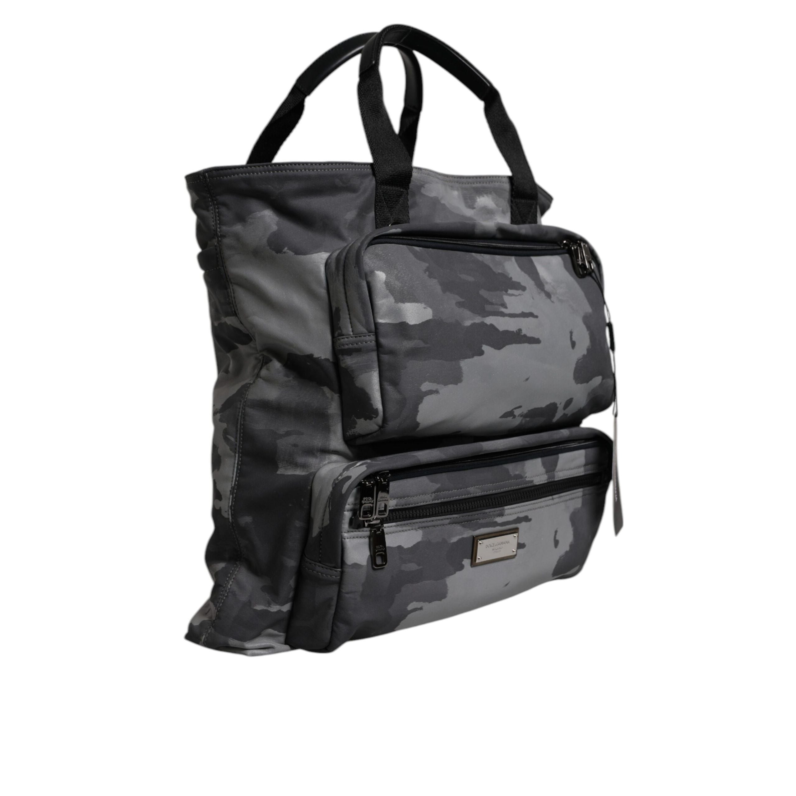 Dolce & Gabbana Black Camouflage Logo Shoulder Bag