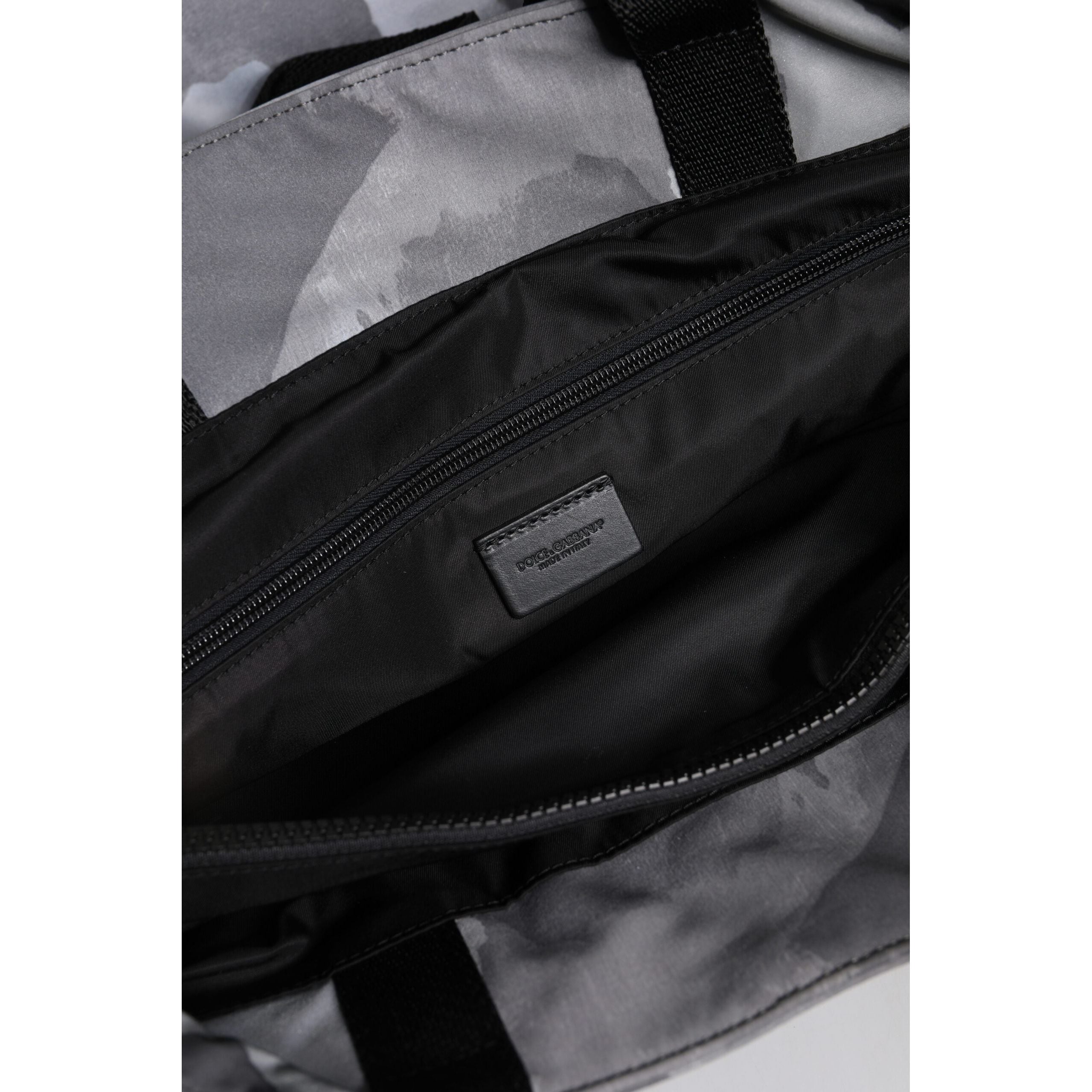 Dolce & Gabbana Black Camouflage Logo Shoulder Bag