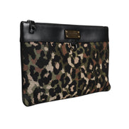 Geantă Plic Dolce & Gabbana cu Leopard Jacquard Multicolor și Logo