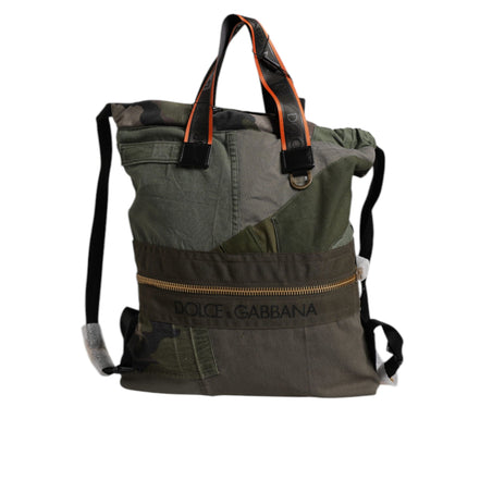 Dolce & Gabbana Military Green Patchwork Backpack
