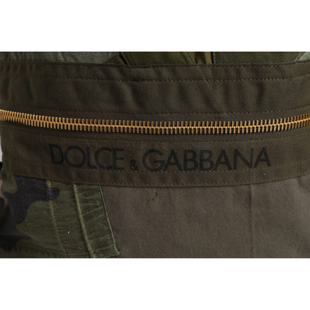 Dolce & Gabbana Military Green Patchwork Backpack