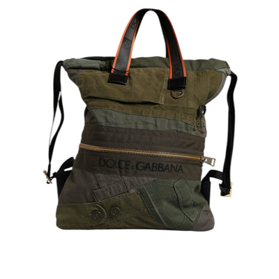 Dolce & Gabbana Military Green Patchwork Backpack