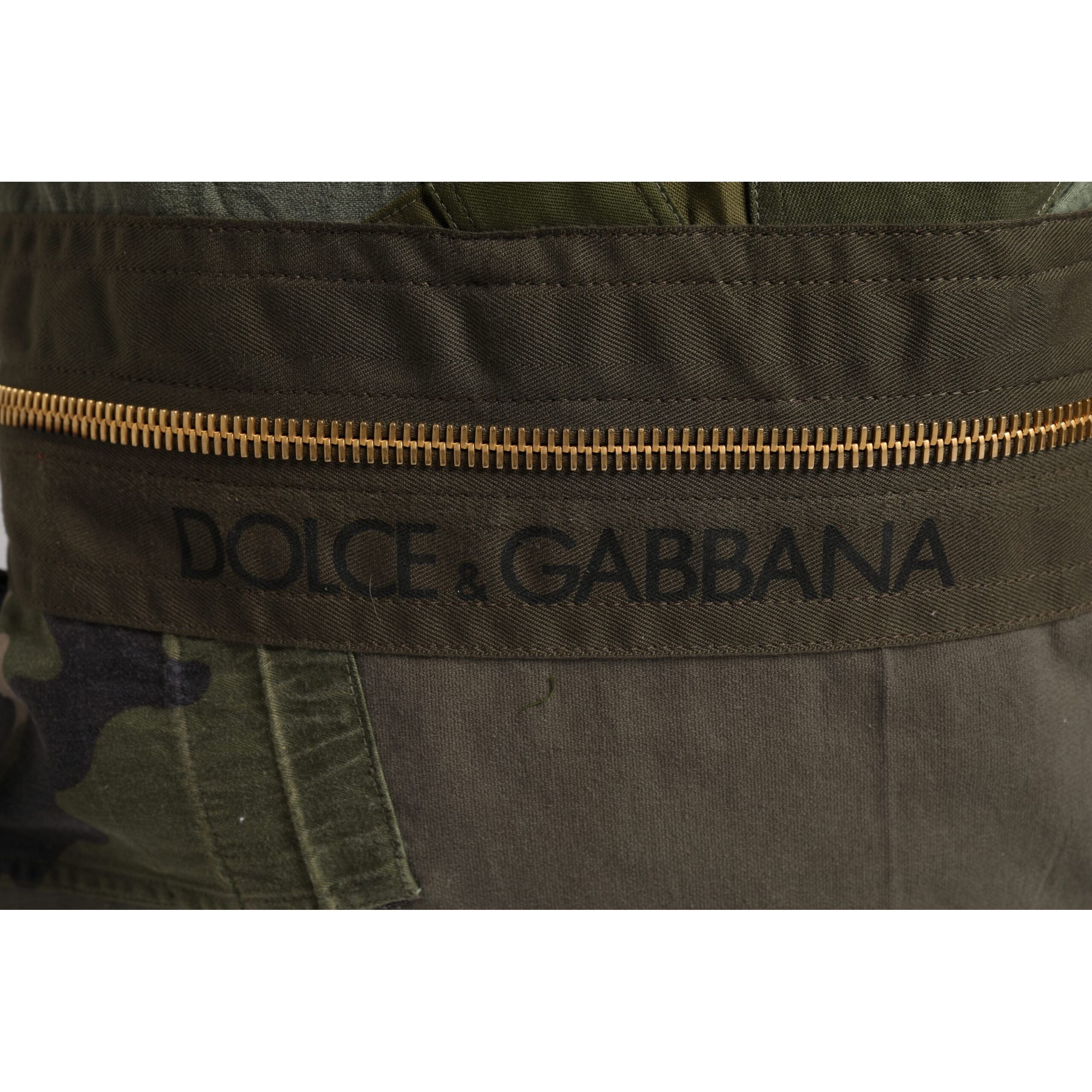 Dolce & Gabbana Military Green Patchwork Backpack