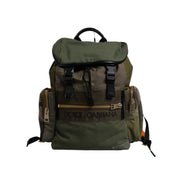 Dolce & Gabbana Military Green Patchwork Travel Backpack Bag
