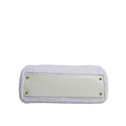 Dolce & Gabbana White Rafia Leather Top Handle Crossbody Bag