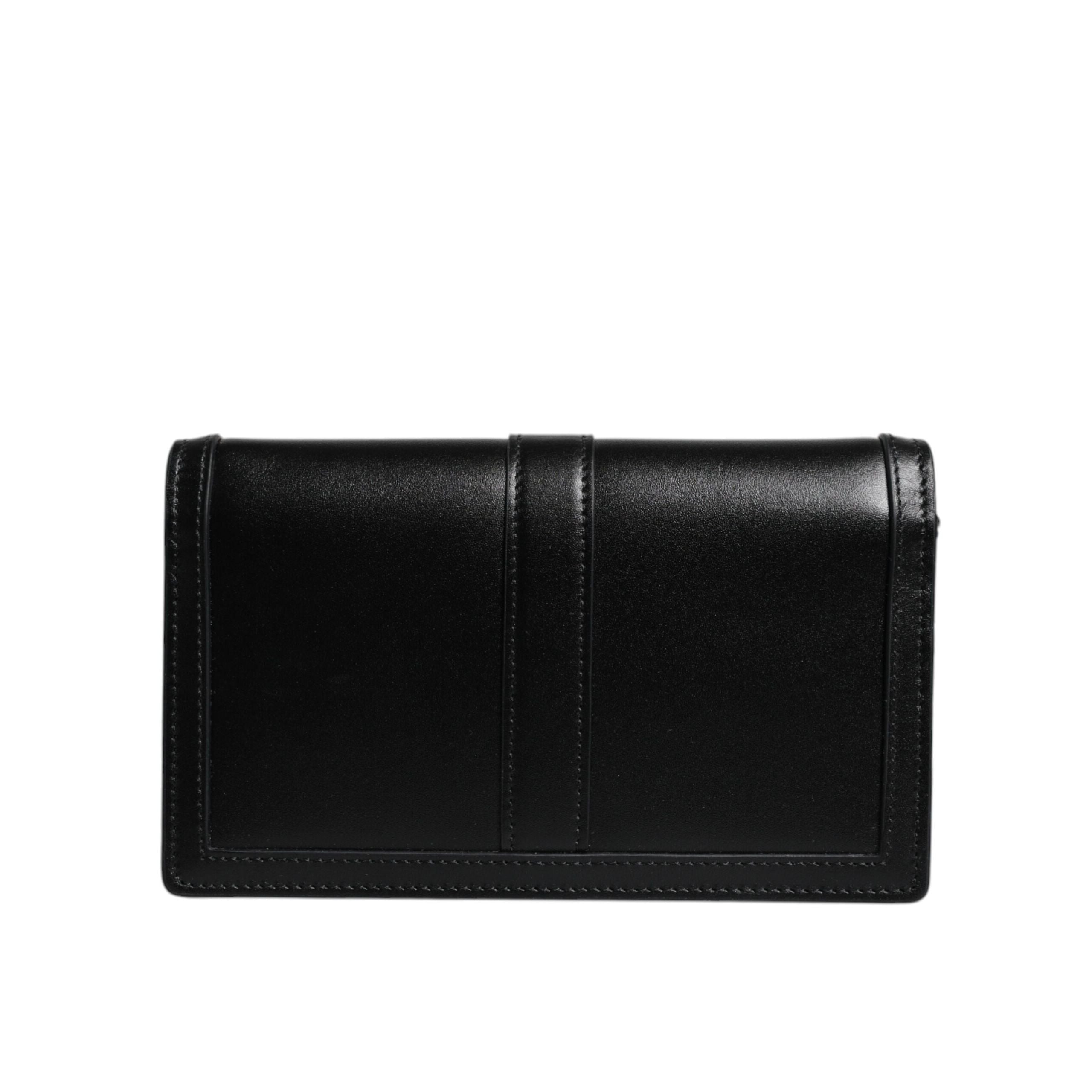 Versace Black Leather Chain Crossbody Bag
