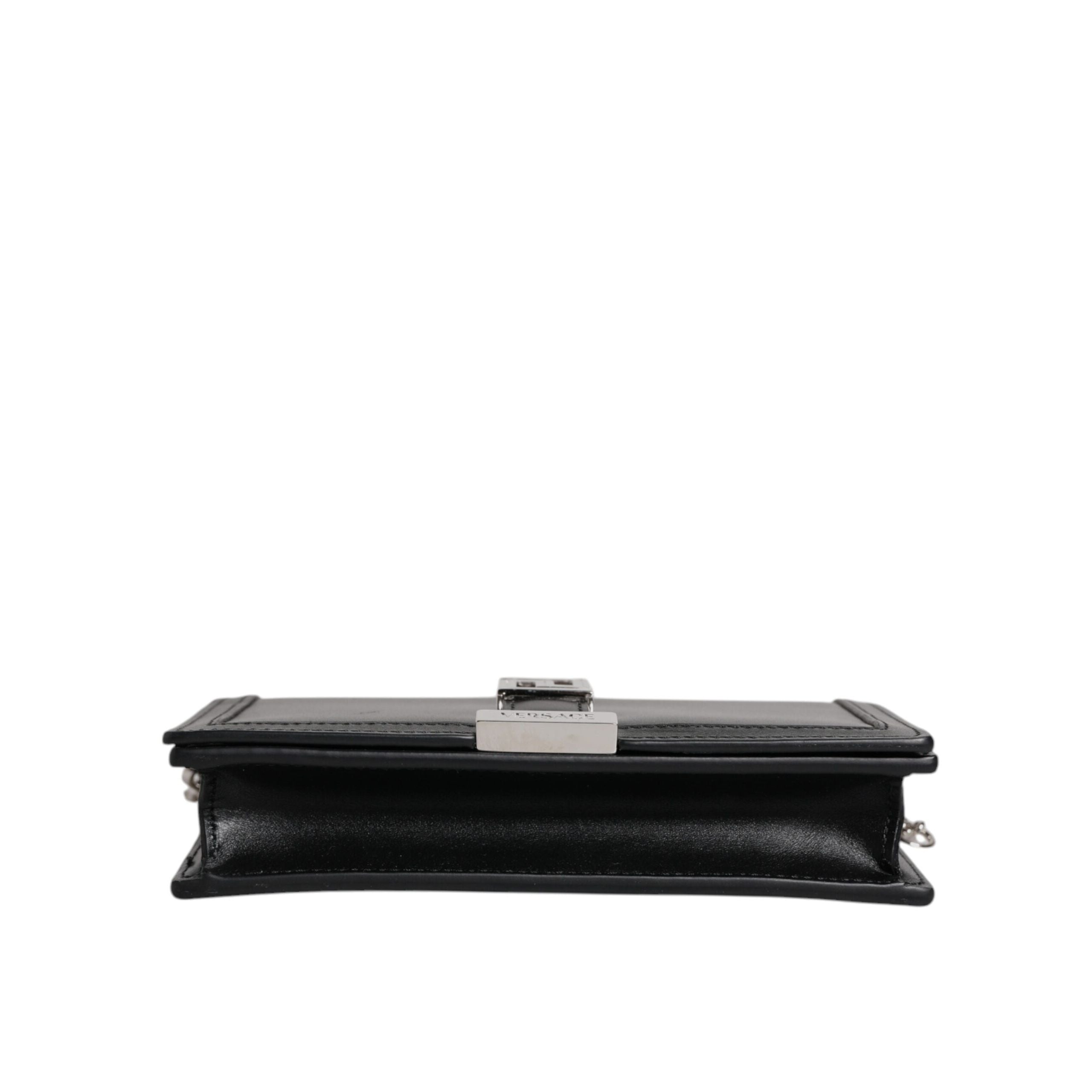 Versace Black Leather Chain Crossbody Bag