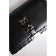 Versace Black Leather Chain Crossbody Bag