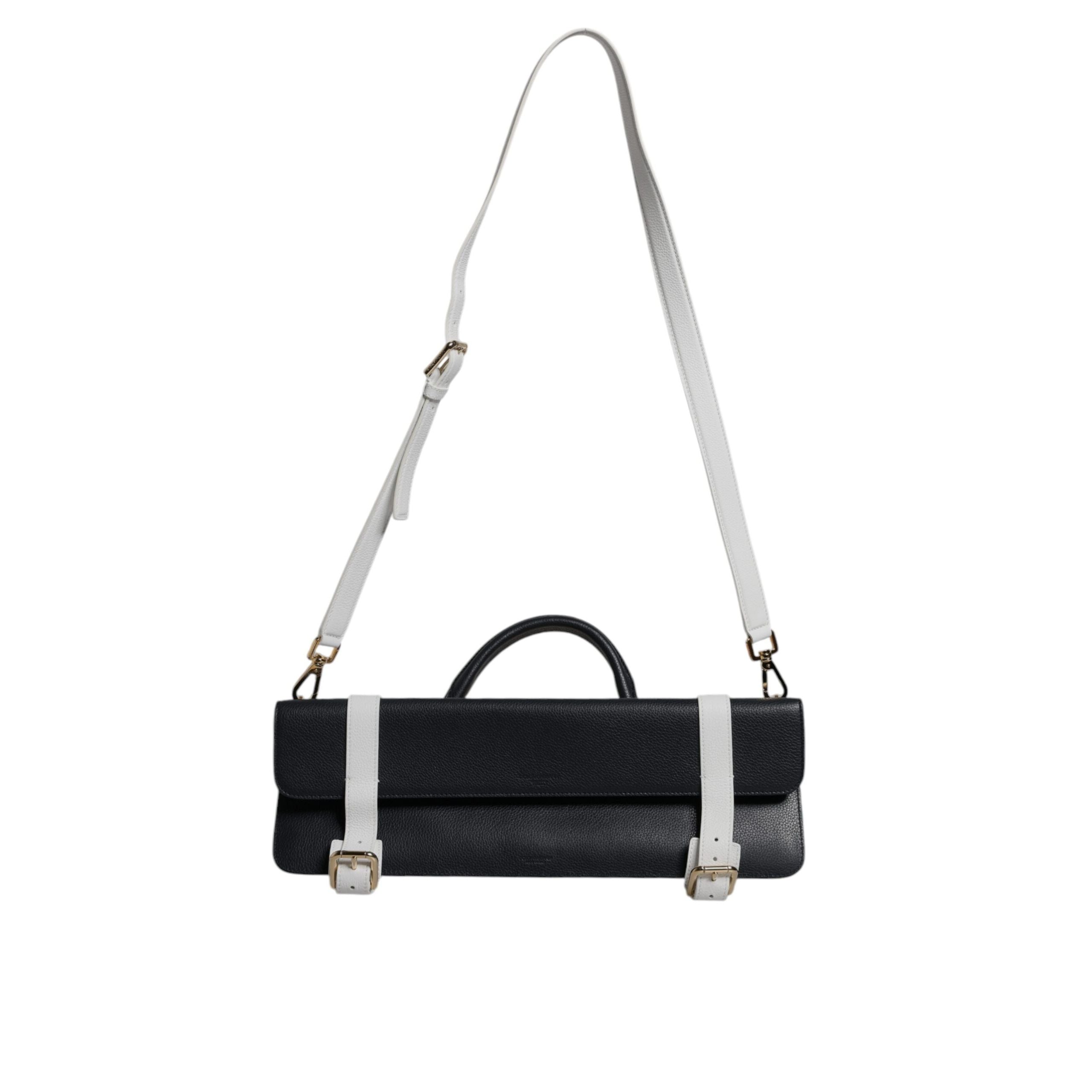 Dolce & Gabbana Blue White Leather Crossbody Bag