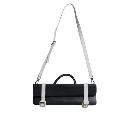 Dolce & Gabbana Blue White Leather Crossbody Bag