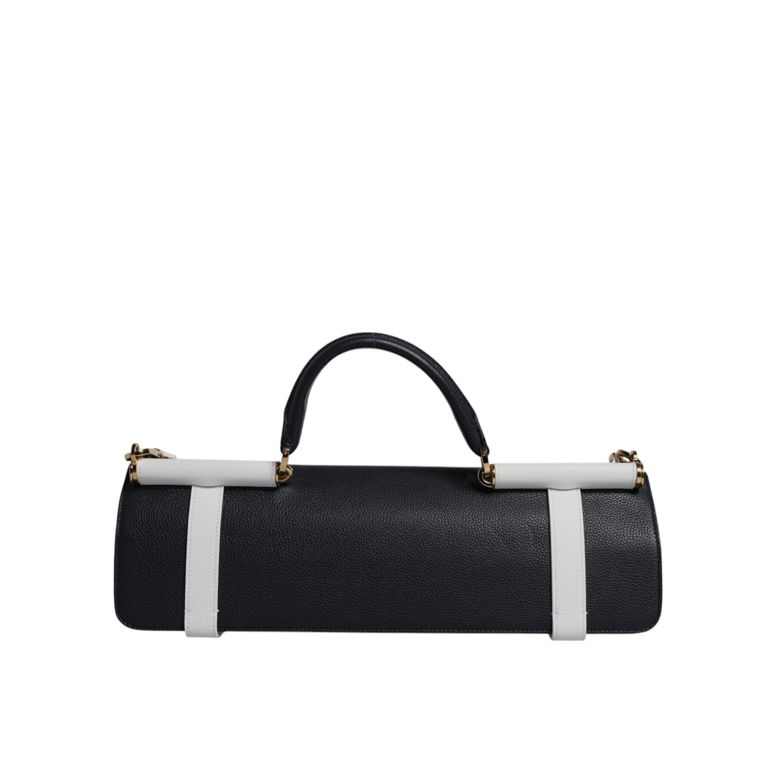 Dolce & Gabbana Blue White Leather Crossbody Bag