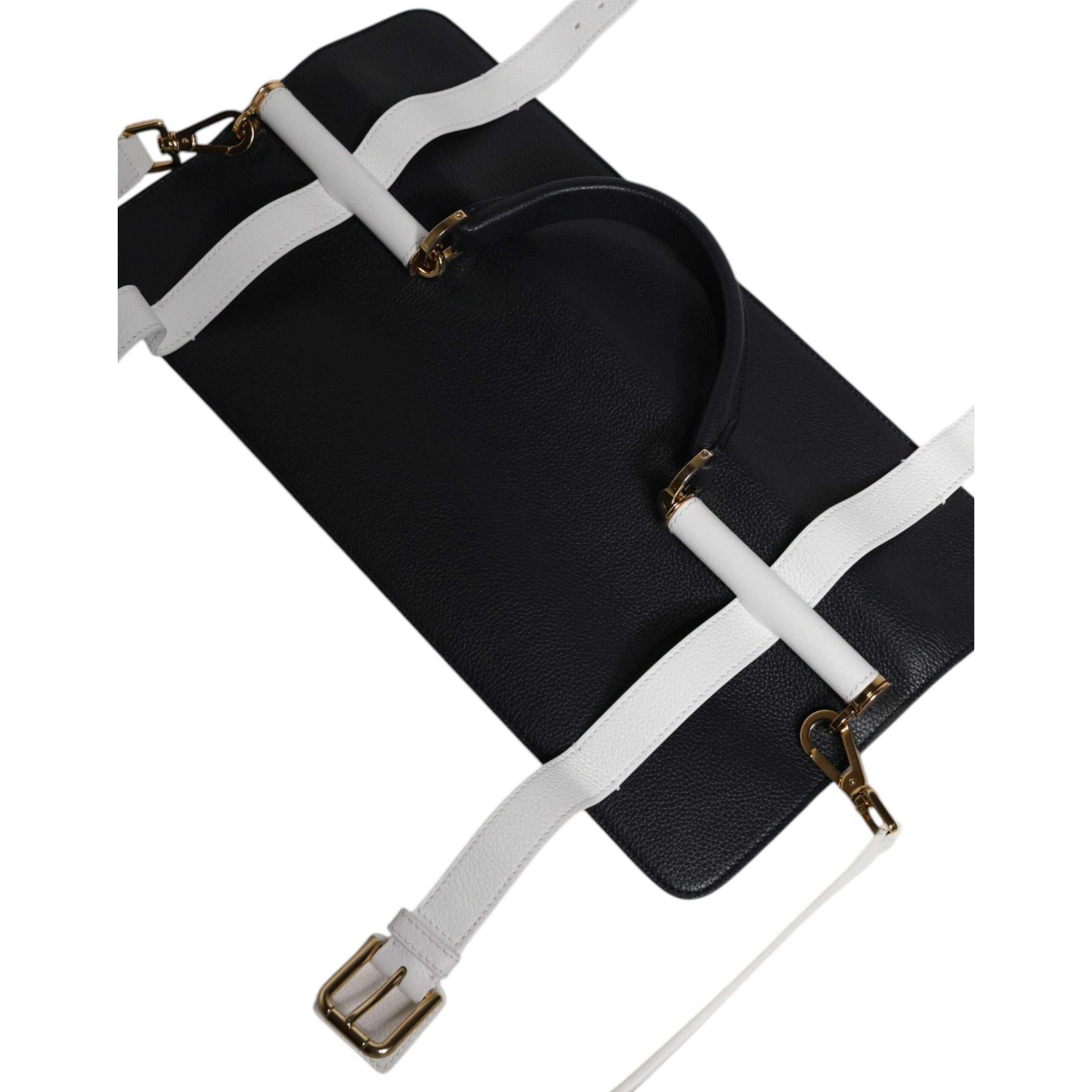 Dolce & Gabbana Blue White Leather Crossbody Bag