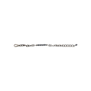 Dolce & Gabbana Silver Tone Chain Lobster Clasp Logo Grey Pearls Bracelet