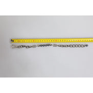 Dolce & Gabbana Silver Tone Chain Lobster Clasp Logo Grey Pearls Bracelet