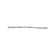Dolce & Gabbana Silver Tone Chain Lobster Clasp Logo Grey Pearls Bracelet