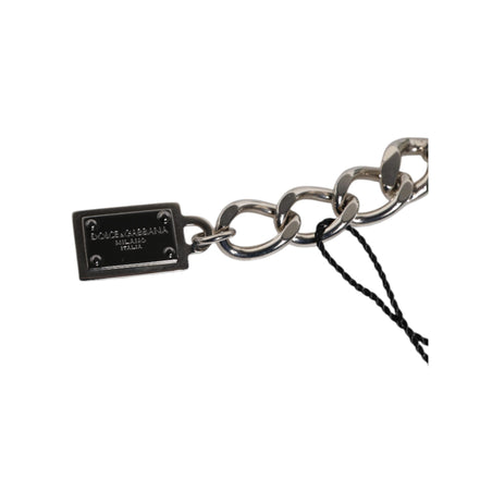 Dolce & Gabbana Brățară cu talismane înnobilate cu logo, zaruri și mărgele din alamă de culoarea argintului