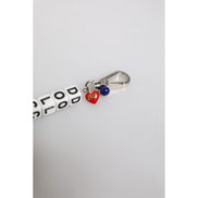 Brățară cu charm Dolce & Gabbana, din alamă argintie, lanț, zaruri și logo încrustat