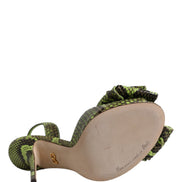 Dolce & Gabbana Green Python Leather Heel Sandals