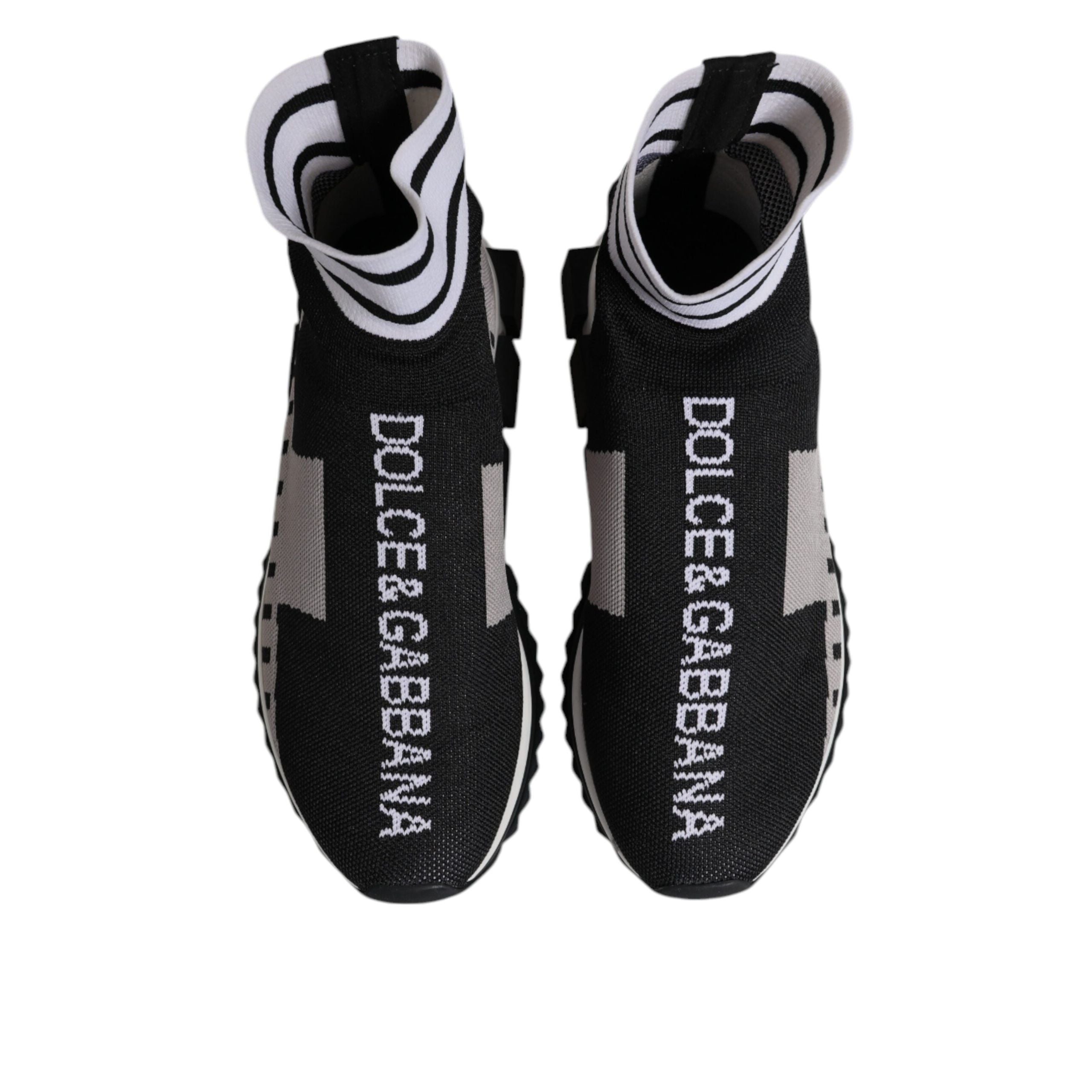 Adidași-șosetă Dolce & Gabbana Sorrento, negru-gri