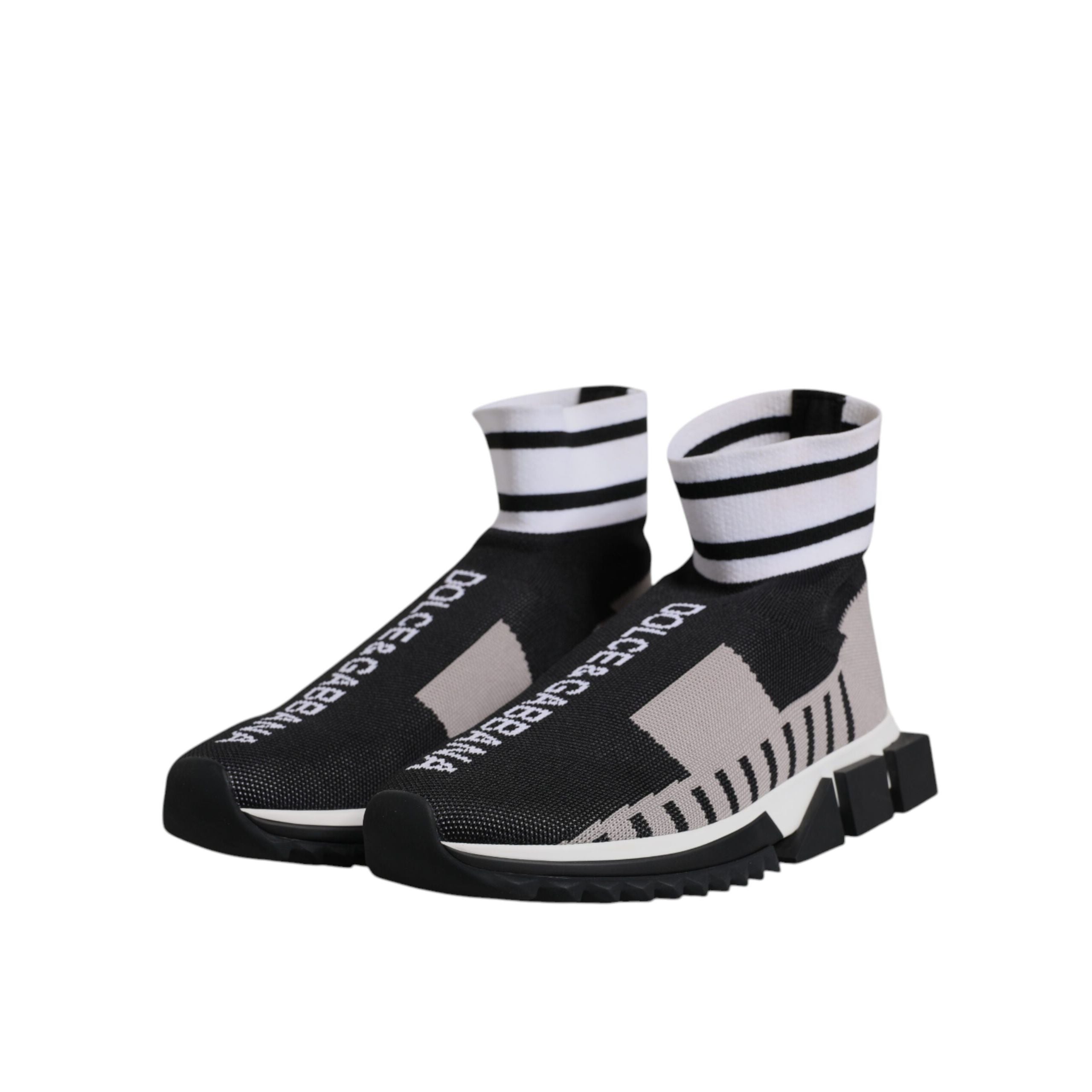 Adidași-șosetă Dolce & Gabbana Sorrento, negru-gri