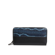 Portofel Continental Dolce & Gabbana Negru Albastru din Piele Exotică Embosată