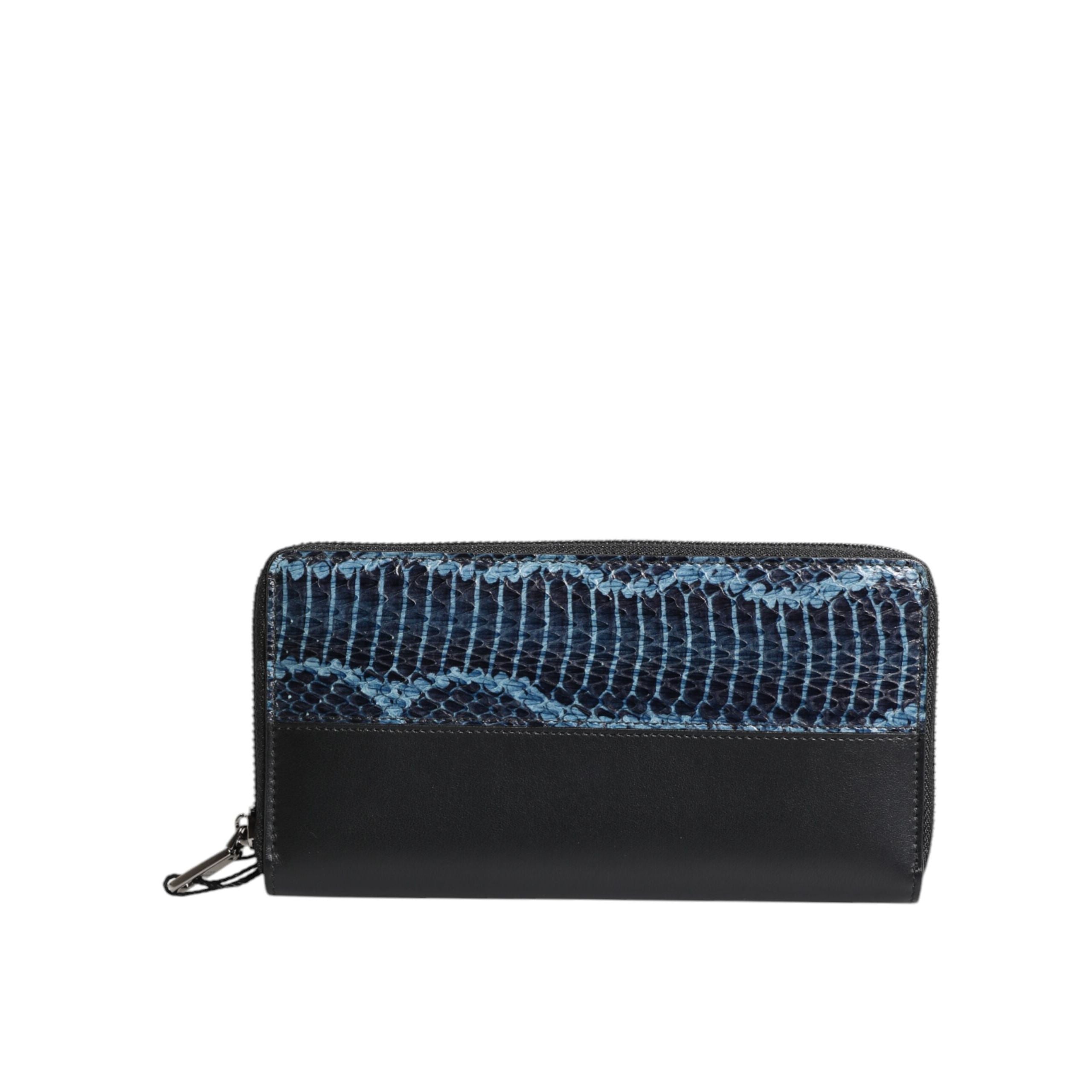 Portofel Continental Dolce & Gabbana Negru Albastru din Piele Exotică Embosată