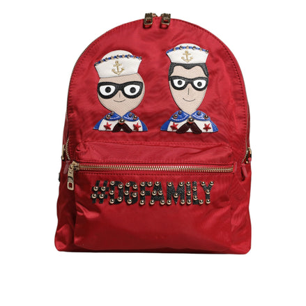 Rucsac Dolce & Gabbana Roșu #DGFAMILY VULCANO cu aplicații